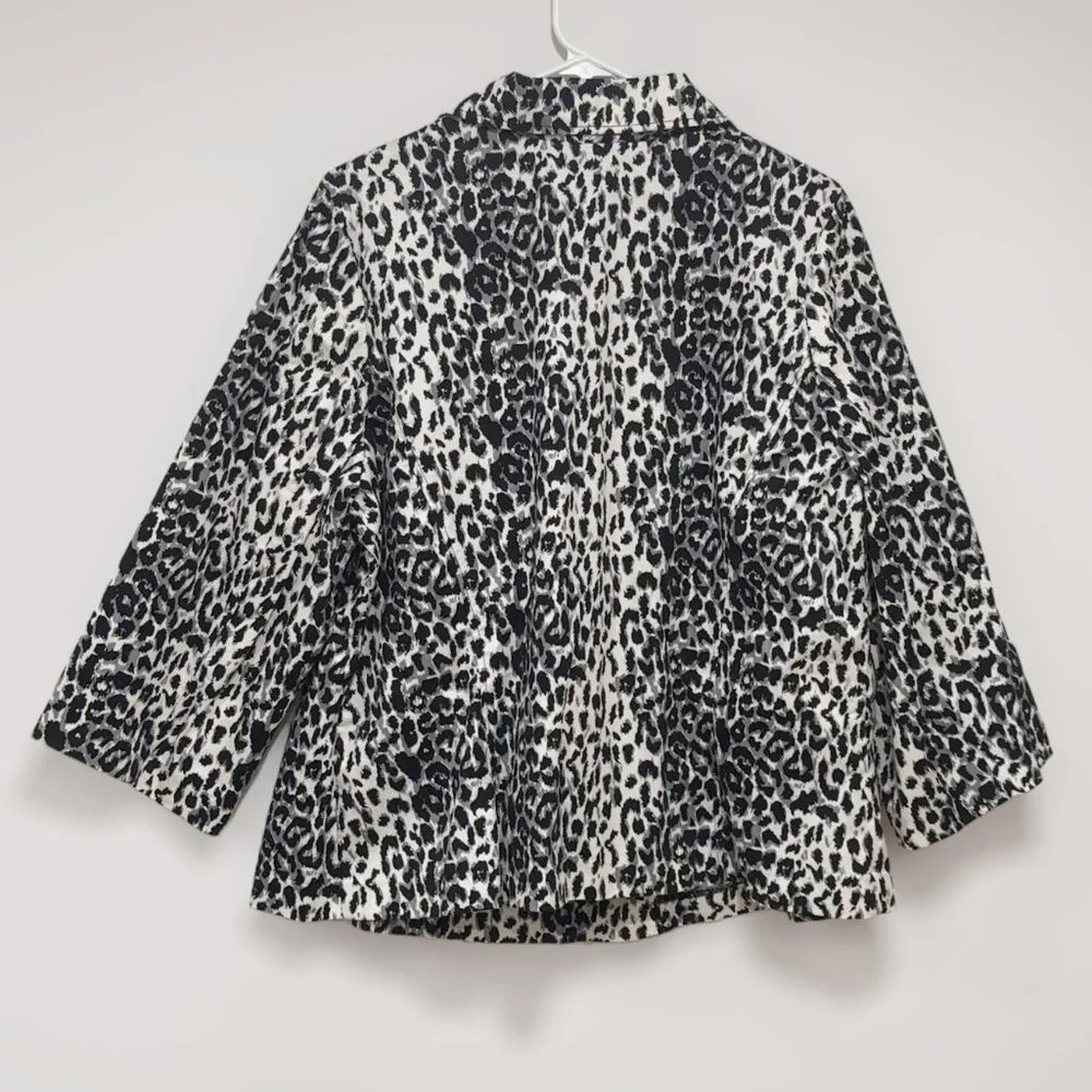 Fashion Bug Women’s Animal Print Zip Front Blazer Jacket Plus Size 20 - Picture 2 of 4